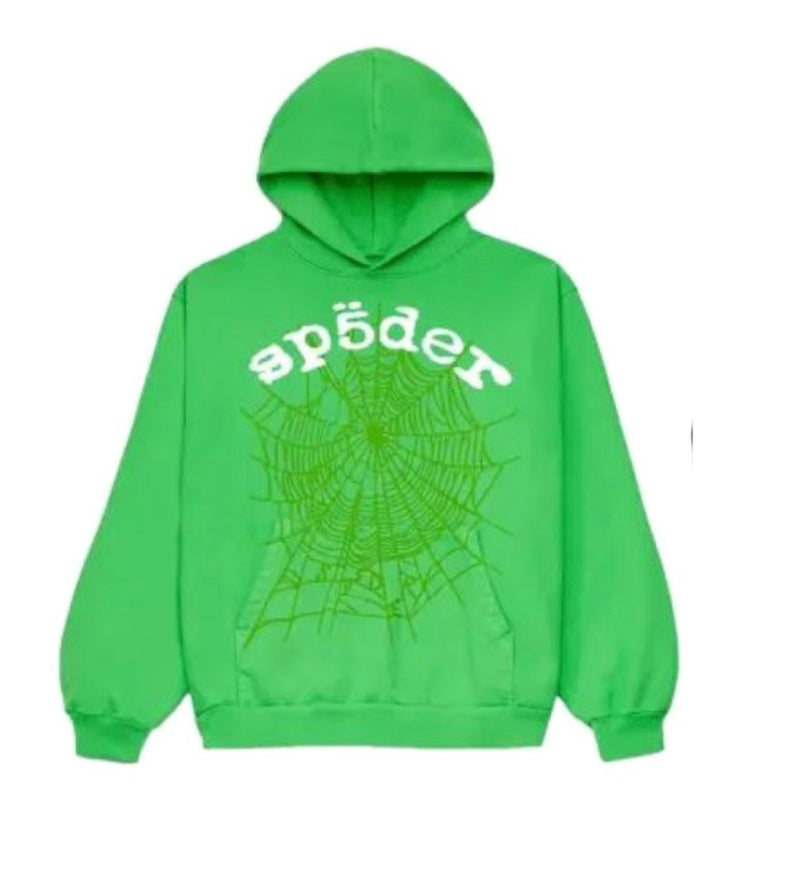 green hoodie with cool design 