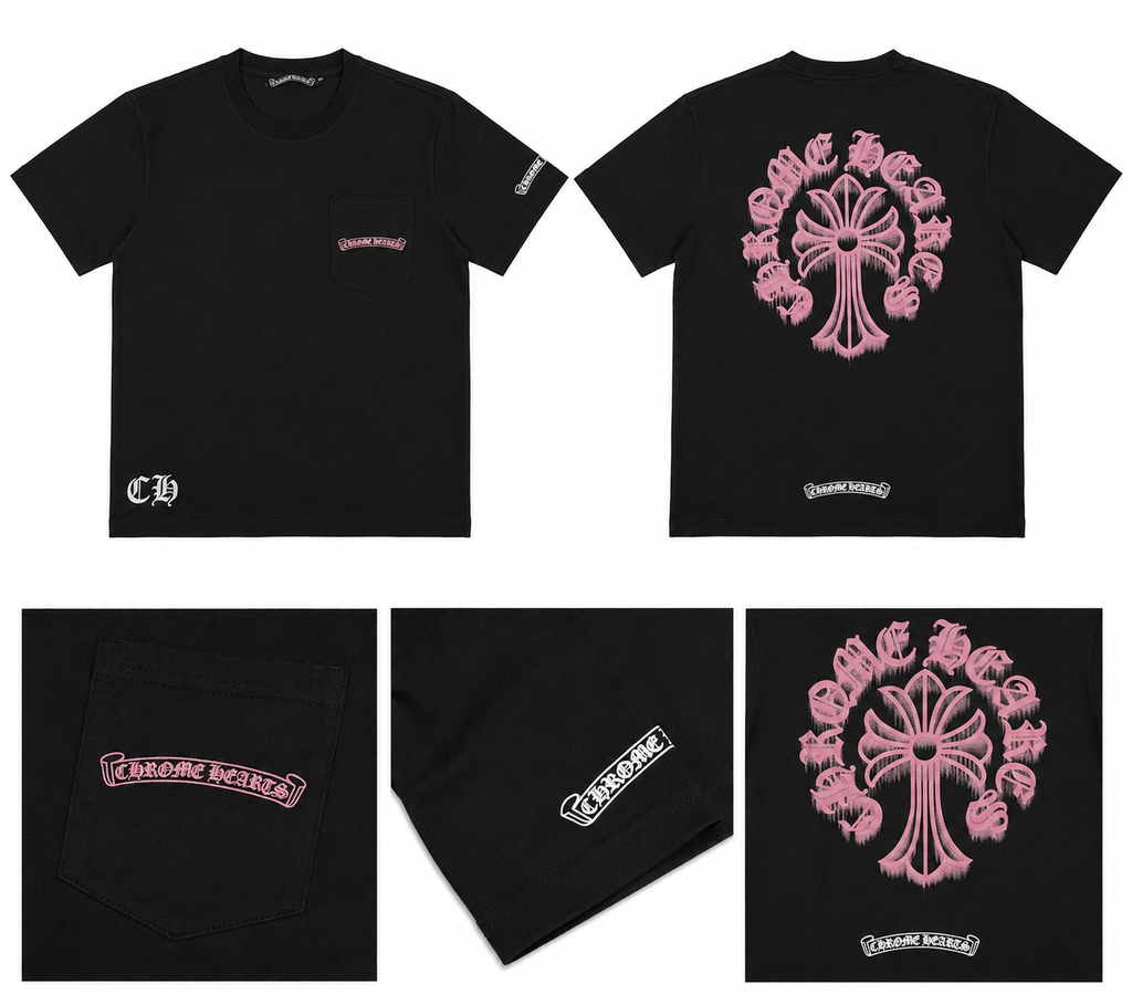 Pink and Black Chrome Tee