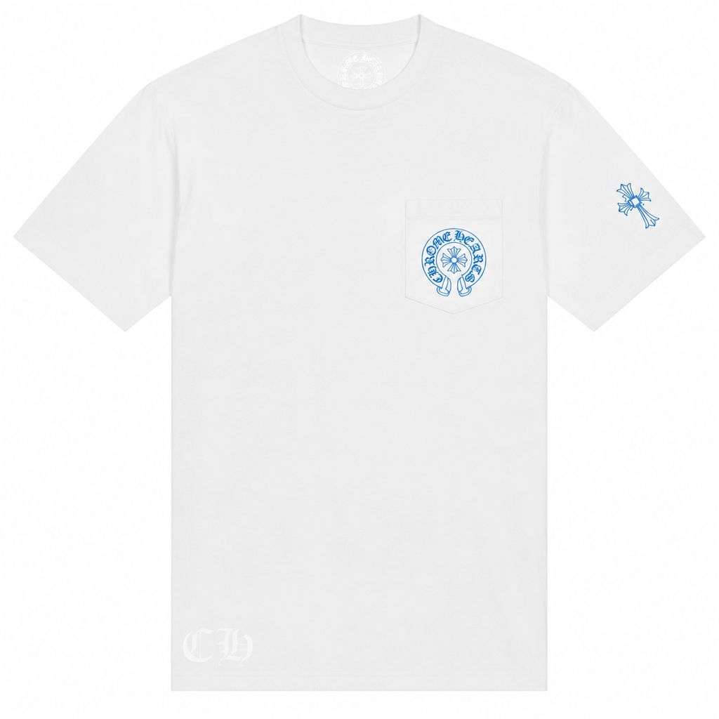 Blue White Chrome Tee