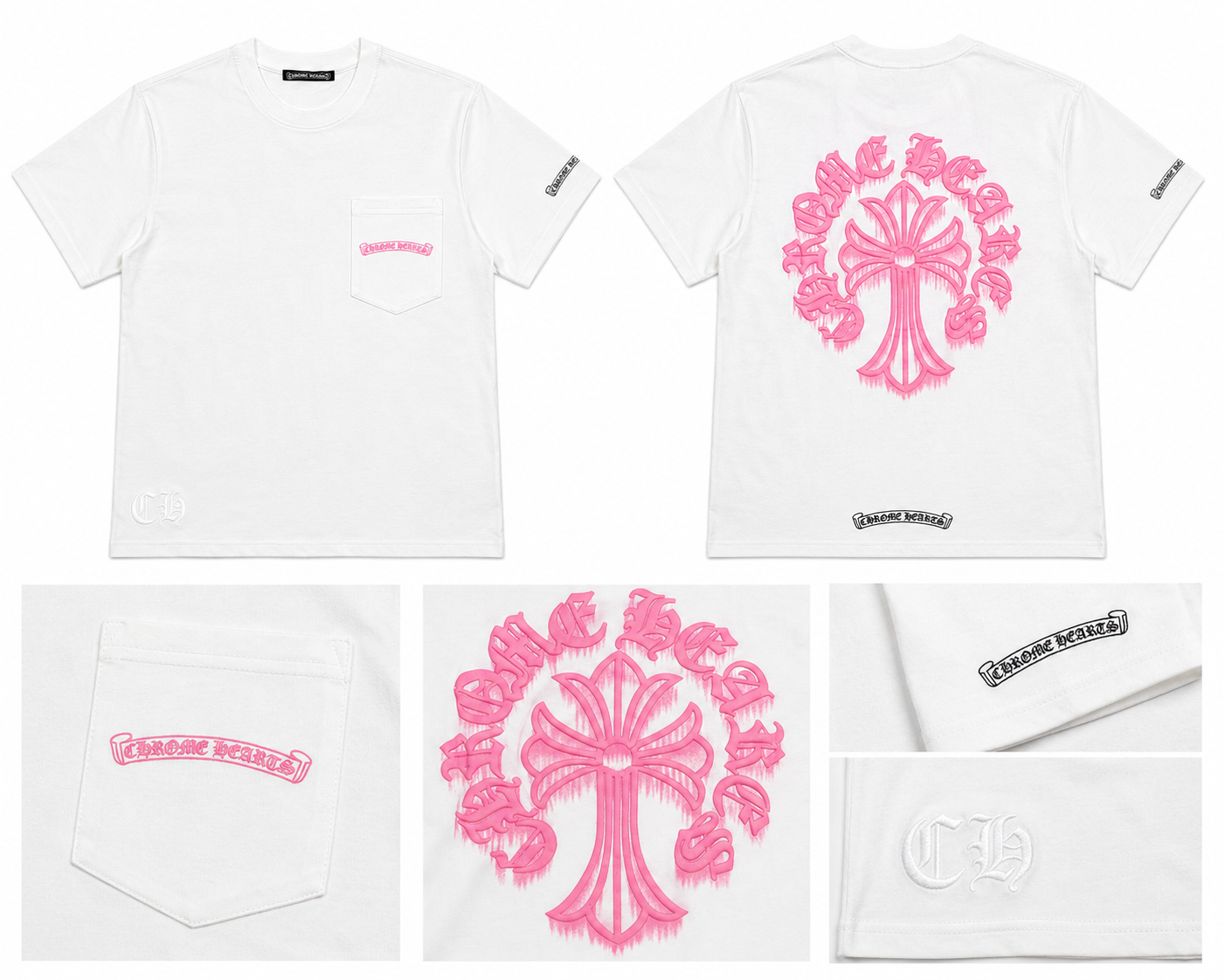 Pink White Chrome Tee