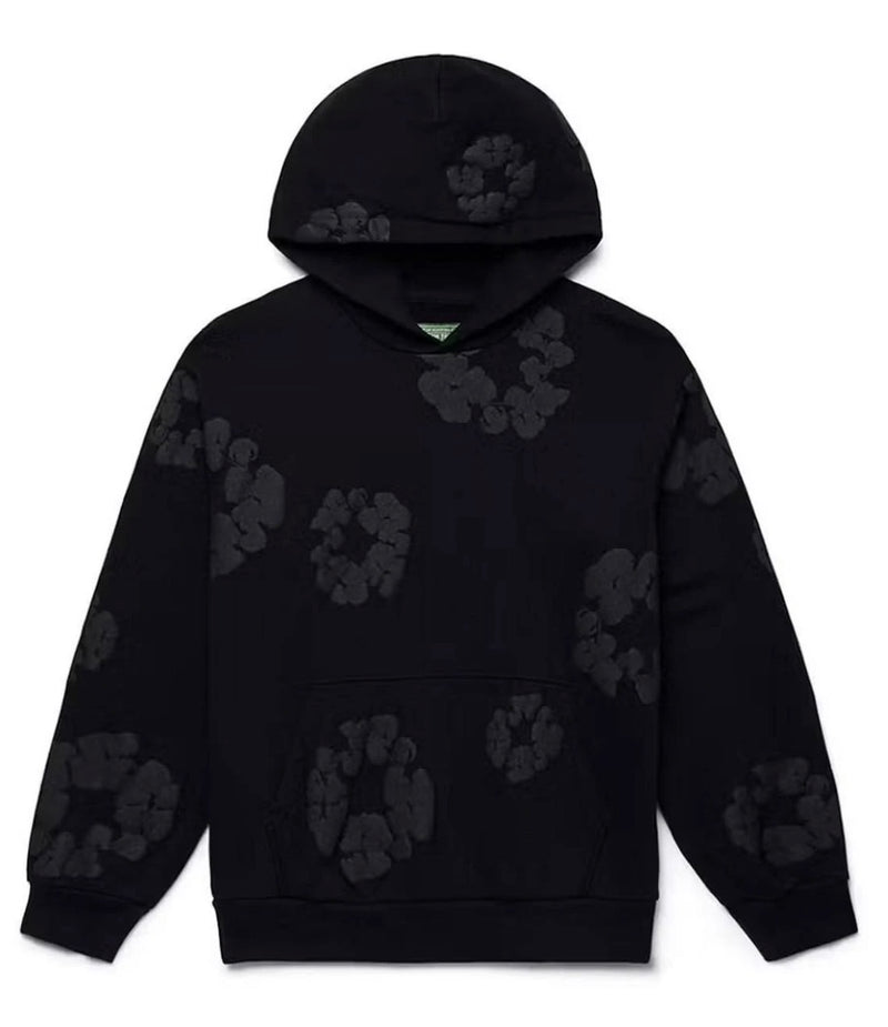 Black - Black Denim Hoodie