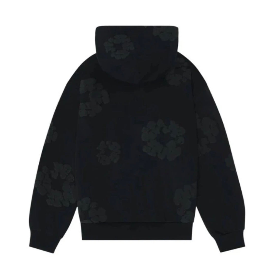 Black - Black Denim Hoodie