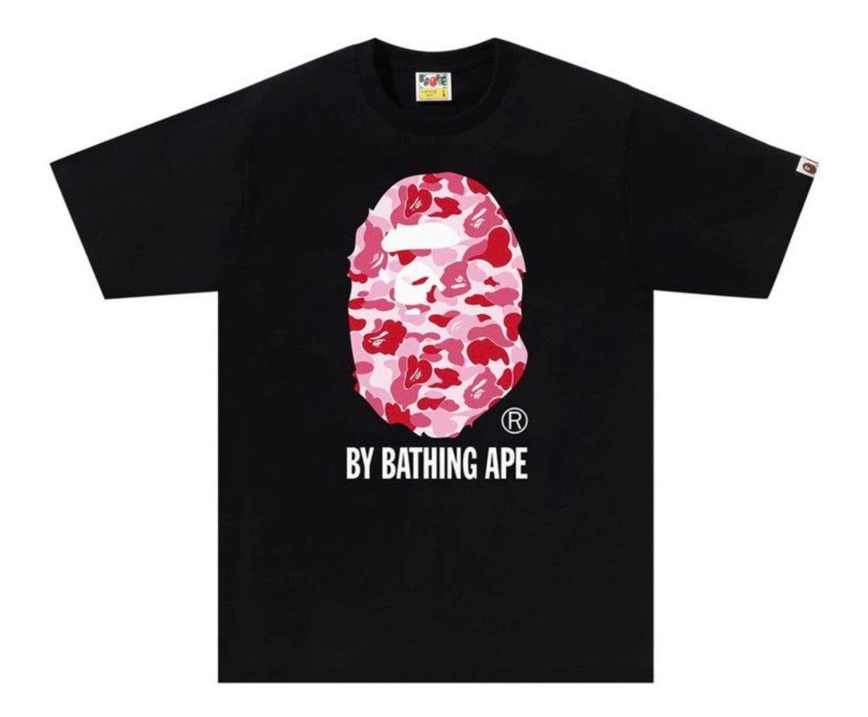 Black Plain Tee cool pink letter in the middle of tee