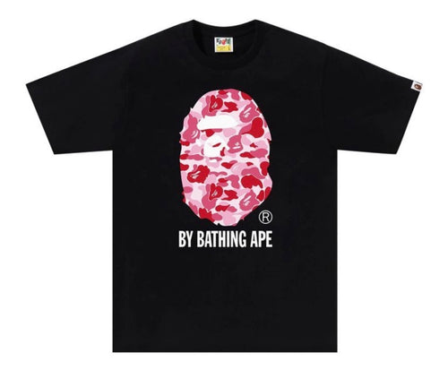 Black Plain Tee cool pink letter in the middle of tee