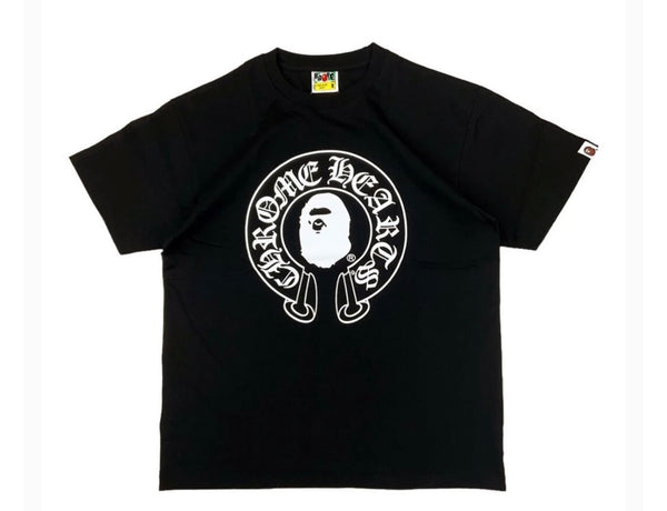 Black t-shirt with cool patterns on a white background