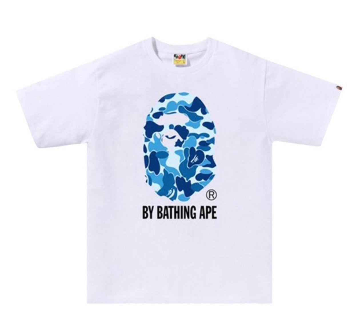 White t-shirt blue and white 