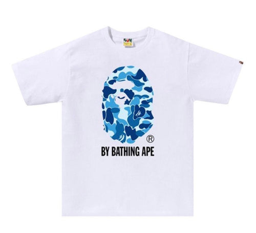 White t-shirt blue and white 
