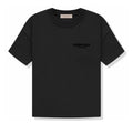 Black t-shirt with a white background
