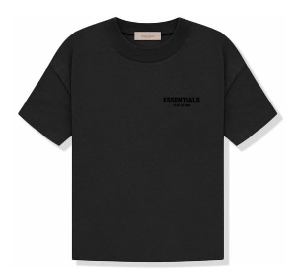 Black t-shirt with a white background
