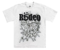 Plain white tee with a cool web design