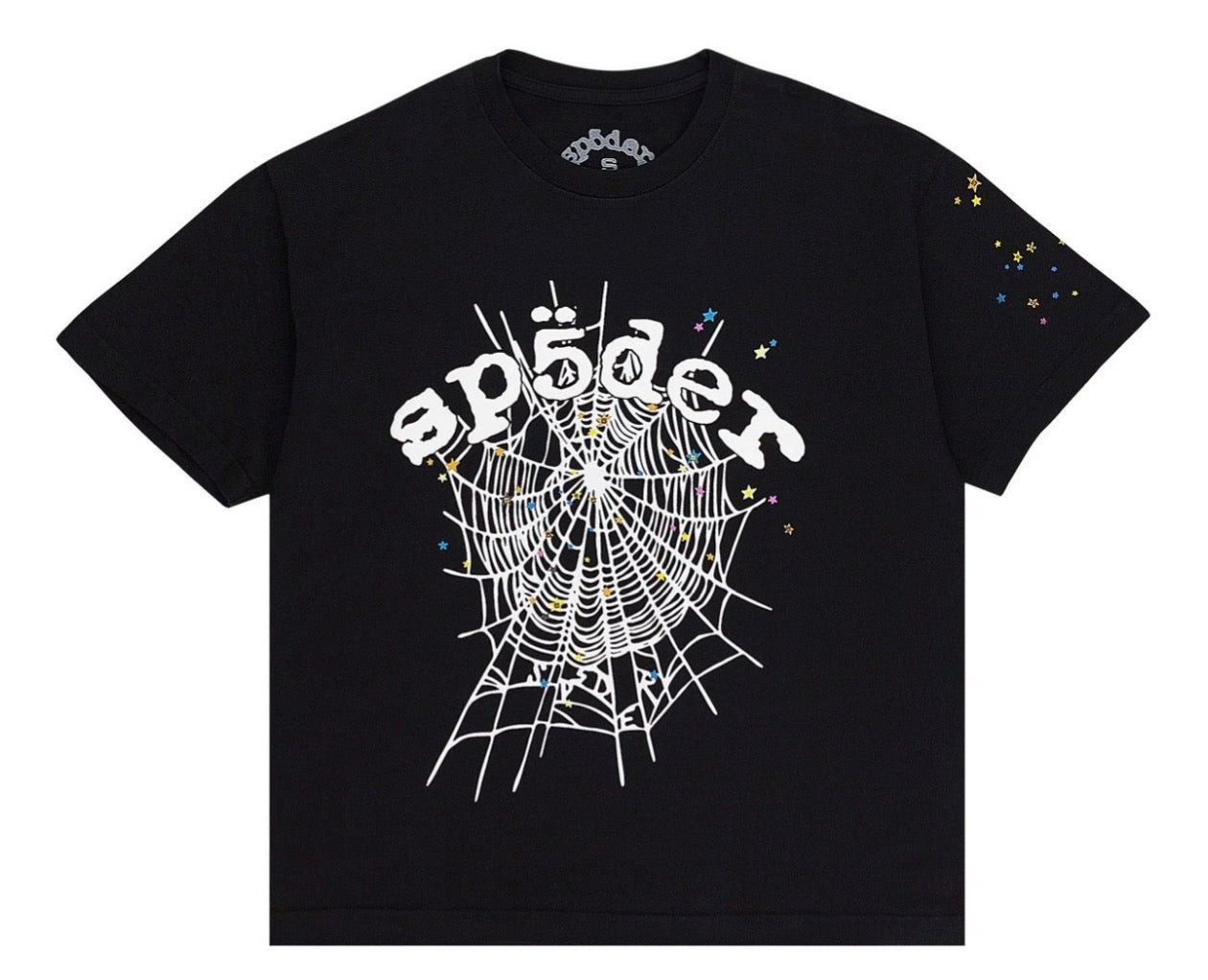 Black t-shirt with a web design drawing