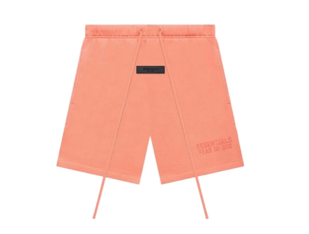 Peach-colored shorts on a white background