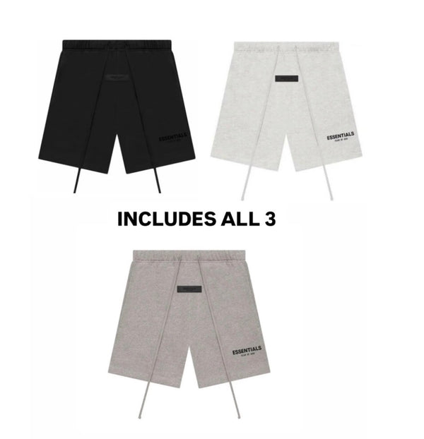 Three pair of shorts black , grey , white 
