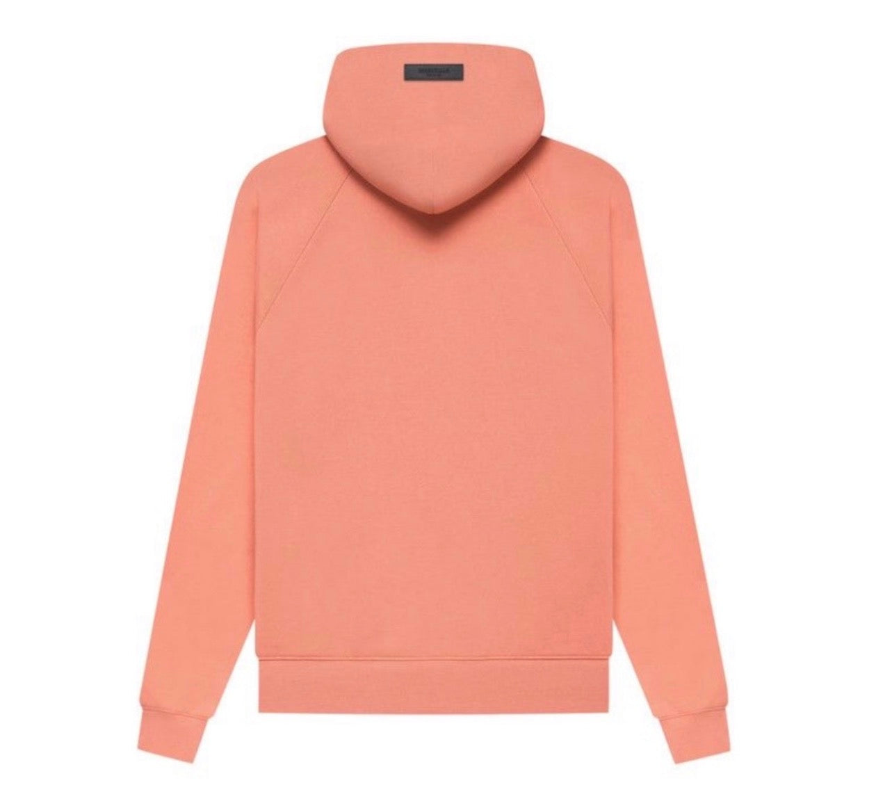Peach-colored hoodie on a white background