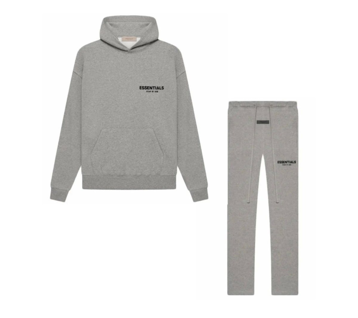Grey hoodie and relaxed uncuffed sweats 