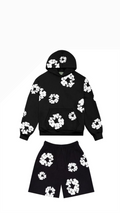 Denim Black Set  HOODIE + SHORT