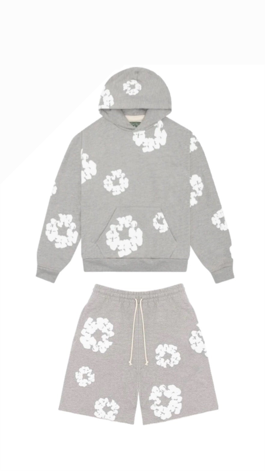 Denim Grey Set - HOODIE + SHORT