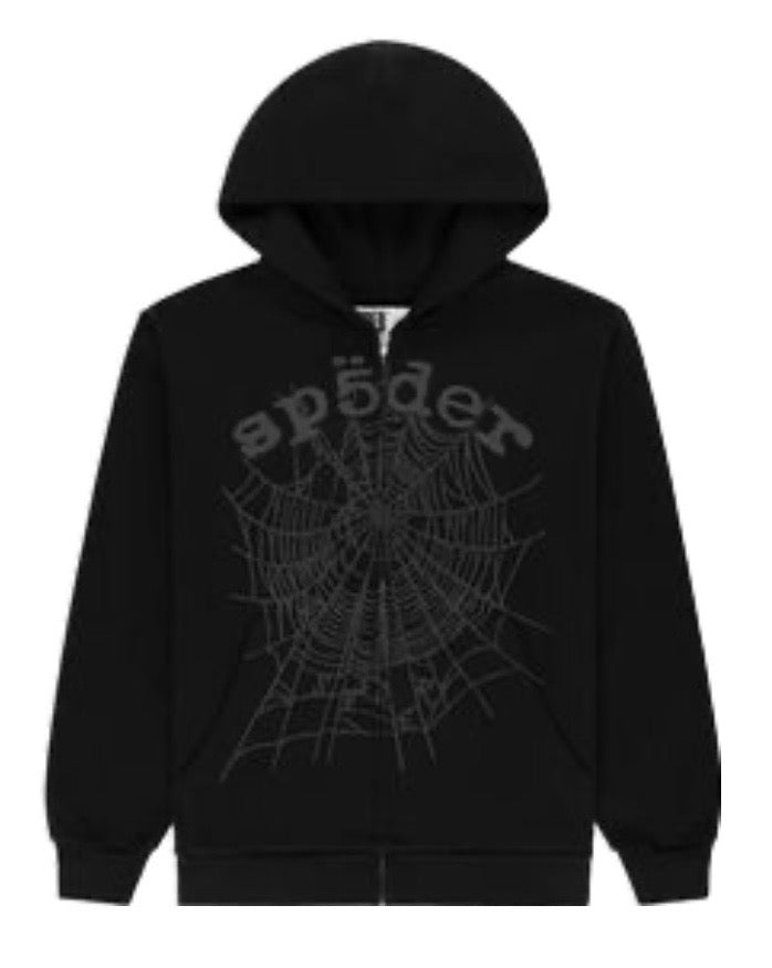 BLACK ZIP UP HOODIE