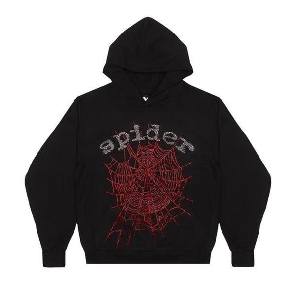 Black hoodie with a cool red design perfect for casual wear 