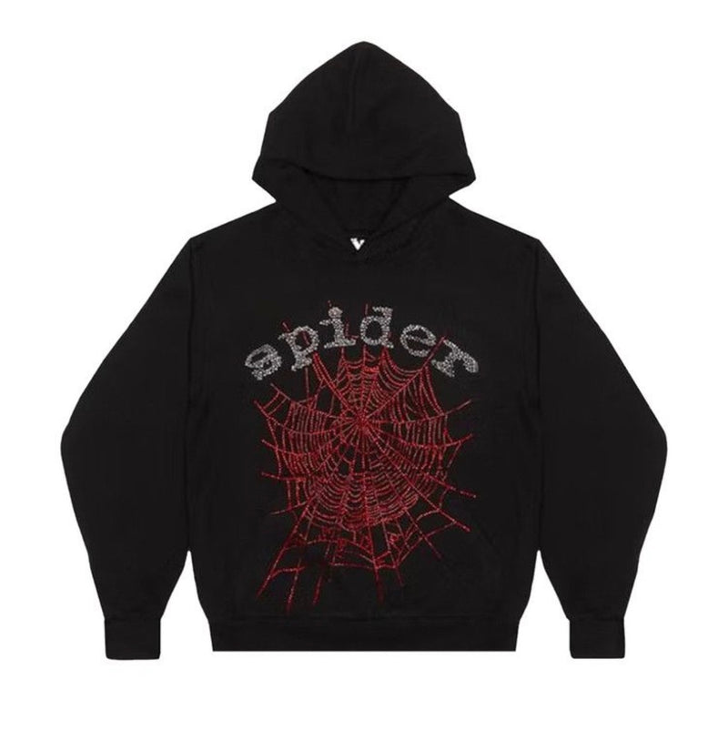 Black hoodie with a cool red design perfect for casual wear 