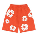 Orange Denim Tear Short