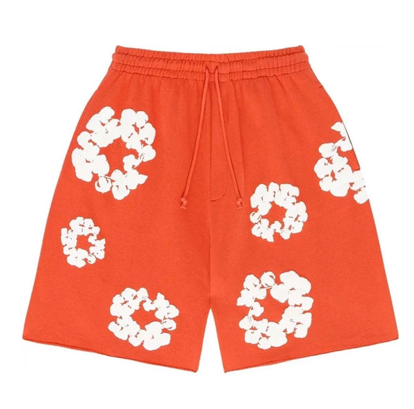 Orange Denim Tear Short