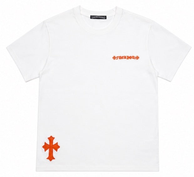 White Multicolor Chrome Tee