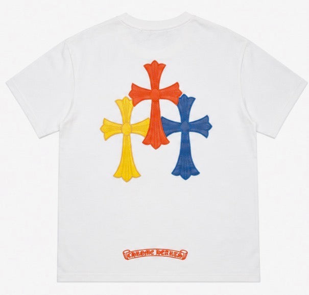 White Multicolor Chrome Tee
